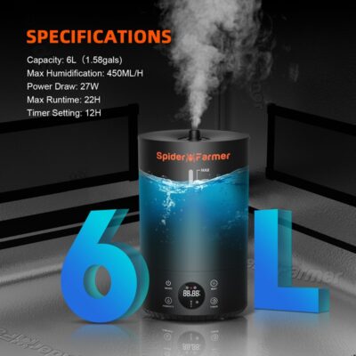Spider Farmer 6L Cool Mist Humidifier for Plants - Image 3